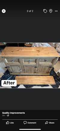 a photo of a sideboard that has been refinished